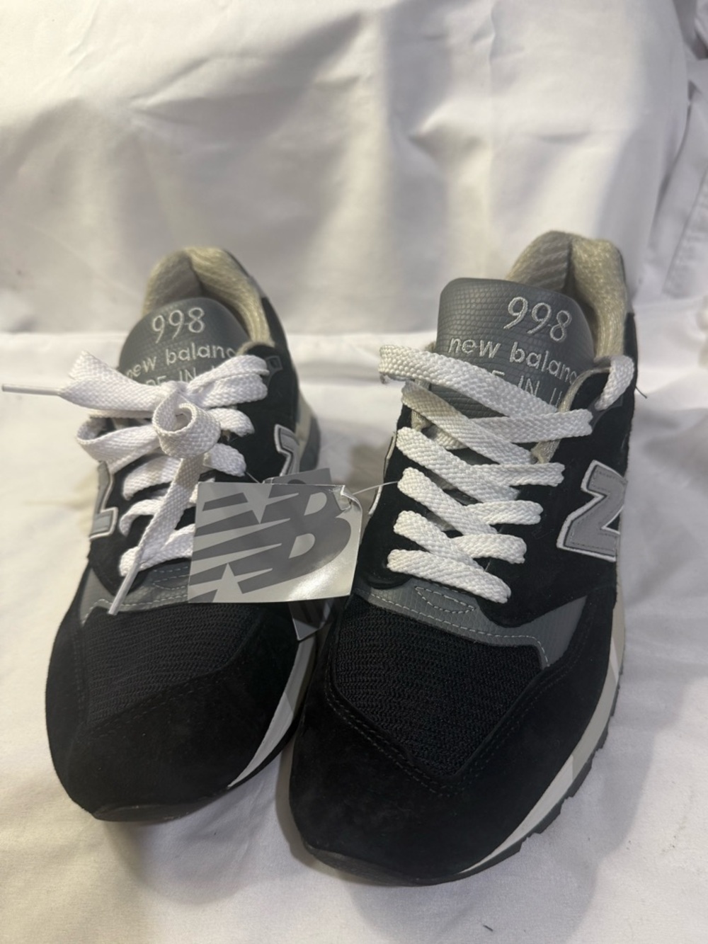 New Balance 998 NB Made In USA Black Silver Sneakers U998BL Mens Size 8
